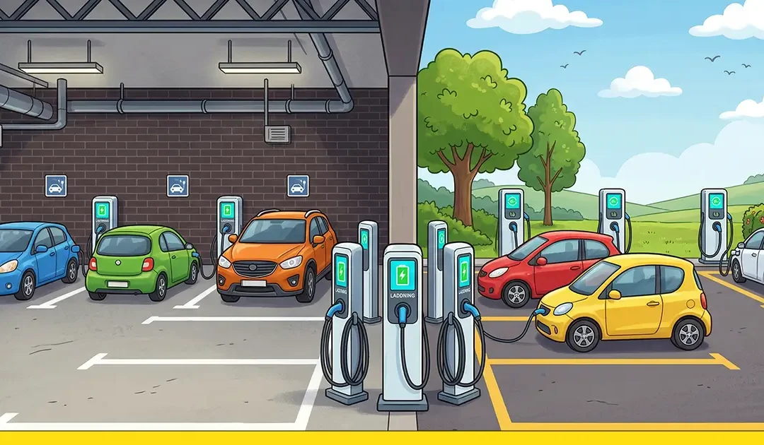 Laddstationer i garage vs. utomhusparkering